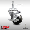 Service Caster 3 Inch SS Phenolic Wheel Swivel 10mm Threaded Stem Caster with Brake SCC SCC-SSTS20S314-PHS-TLB-M1015